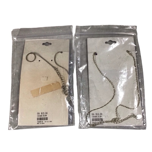 2 Claires Necklaces Austrian Crystals Cubic Zirconia Silver Tone Chain Jewelry - Picture 2 of 13